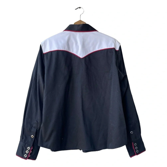 PANHANDLE SLIM Women’s Western Shirt Square Snap Buttons Rose Embroidered XL - Picture 2 of 3